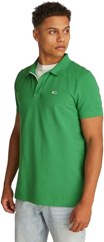 Tommy Jeans TJM Slim Placket Polo EXT S/S Polo Homme, Green (Coastal Green), XXL