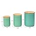 Bloomingville Set of 3 Mint Green Canisters with Bamboo Lids