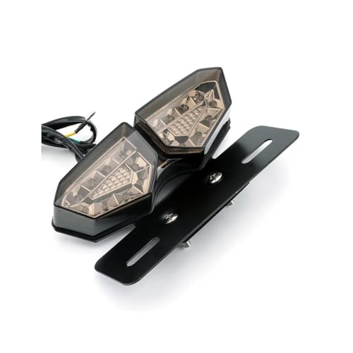 Feu arrière moto LED 12V avec support plaque d'immatriculation pour quad et moto tout-terrain