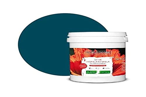 BOX DECO COULEURS Peinture naturelle écologique intérieur extérieur aspect satin Natura - 1L, Bleu Canard