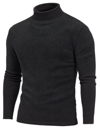 COOFANDY Turtleneck for Men Long Sleeve Knitted Slim Fit Turtle Neck Pullover Sweater Thermal Tops...