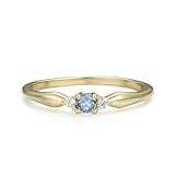 Ladies 9 Carat Gold on Solid 925 Silver Sterling Aquamarine and White Sapphire 3 Stone Eternity Ring Sizes K to U (R)