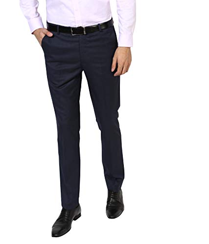 Navy Blue Formal Pants for Men Cotton 