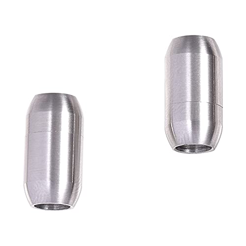 Airssory Magnetverschlüsse aus 304 Edelstahl, matte Oberfläche, ovale Konverterschnur, Endkappen für Schmuckherstellung, DIY-Zubehör, passend für 6 mm Kordel, 10 Stück
