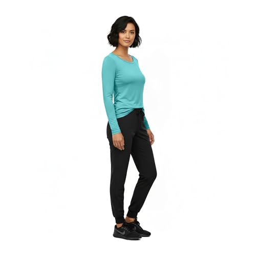 Image of Natural Uniforms Women's Long Sleeve Underscrub T-Shirt - Cotton Blend Scrub Base Layer for Nurses & Medical Professionals