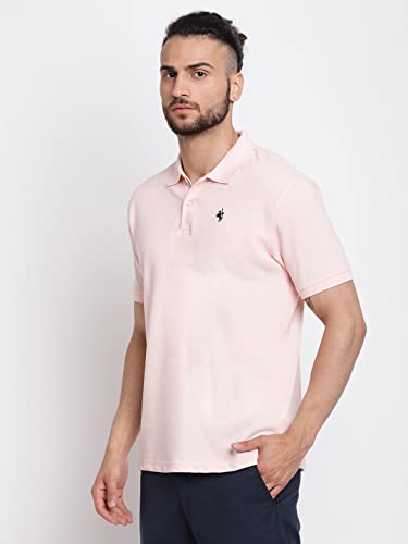 Image of Cantabil Men's Cotton Blend Solid Polo Neck T-Shirt (Regular Fit)