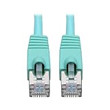 Tripp Lite Cat6a 10G Ethernet Cable, Snagless Molded STP Network Patch Cable (RJ45 M/M), Aqua, 10 Feet / 3 Meters, Manufacturer's Warranty (N262-010-AQ)