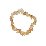 BVFRA Steinarmband,Vintage Boho Unisex 7 Chakra Naturperlen Verstellbarer Armreif Gelb Citrin Kies Stein Mit Elastizitätskette Armbänder Geburtstagsfeier Für Frauen Männer Freund Geschenk