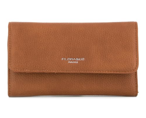 flora & co Portefeuille Femme Tout-en-Un Rabat - Porte-chéquier avec Porte-Cartes et Monnaie 3 en 1 - Compagnon 3 Volets Grande Capacité Fourre-Tout -...