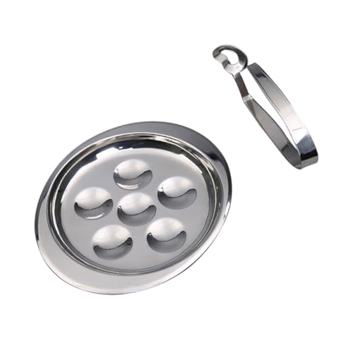 KICHOUSE 2Pcs Stainless Steel Escargot Dish Premium Snail Plate Kitchen Serving Tongs for Restaurants Picnics and Barbecues Easy to Clean