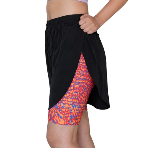 Image of NINQ 2 in 1 Running Sports Shorts for Women with Mobile Phone Pocket Light Weight Quick Dry Fabric for Gym Athletic Workout Running Shorts Lightweight Swim wear