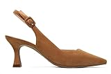  LODI - Juco Ante Camel - Salón Destalonado de Ante, con tacón, Hebilla, Suela de Goma, para: Mujer Color: Ante Camel Talla:39