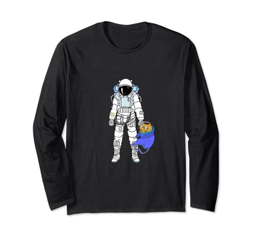 Astronauta con gato astronauta - Gato astronauta Manga Larga