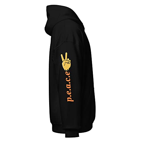 Sweat à capuche unisexe Noir XXXXL en coton et polyester confortable