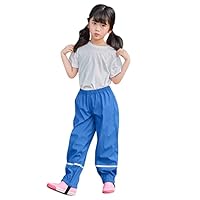 Pantaloni Impermeabili Bambino, Ragazze Ragazzi Impermeabili Pantaloni Pioggia, Salopette Pantalone Pioggia Leggero Riflettenti Non Imbottiti Antipioggia Ragazze Ragazzi Outdoor Rain Pants 2-10 Anni