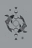 koi karpfen mondphase mond astrologie ying yang anti stress japan teich: notizbuch - lustiges japan souvenier fisch koi geschenk, geschenkidee - a5 ... buch, sketch, planer, geburtstag, lustig, süß