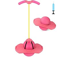 Super-Life Pogo Jumper with Handle and Ball Pump, High Jump Toy Bounce Jump Trick Board Safe and Fun Pogo Stick for Kids Boys Girls and Adults (Pink)