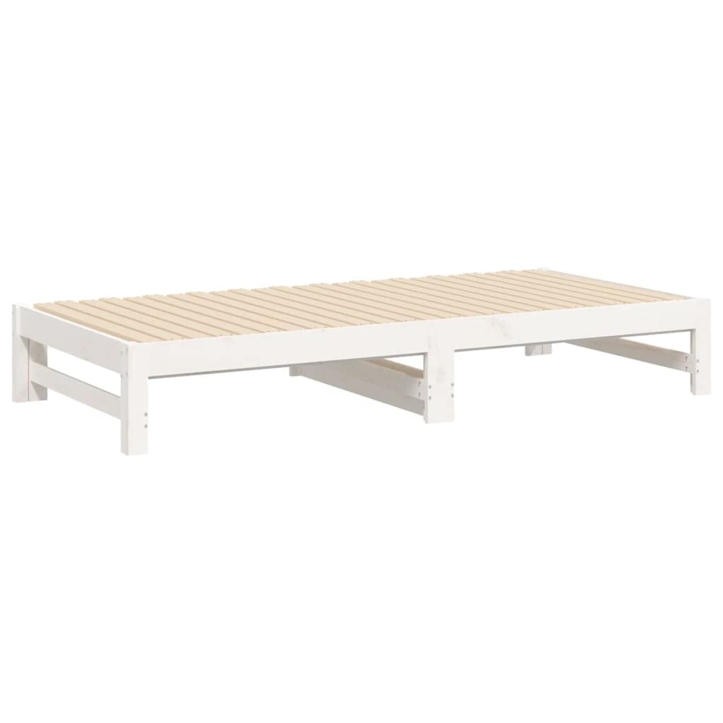 vidaXL Dormeuse Estraibile Bianca 2X(75x190) cm Legno Massello di Pino