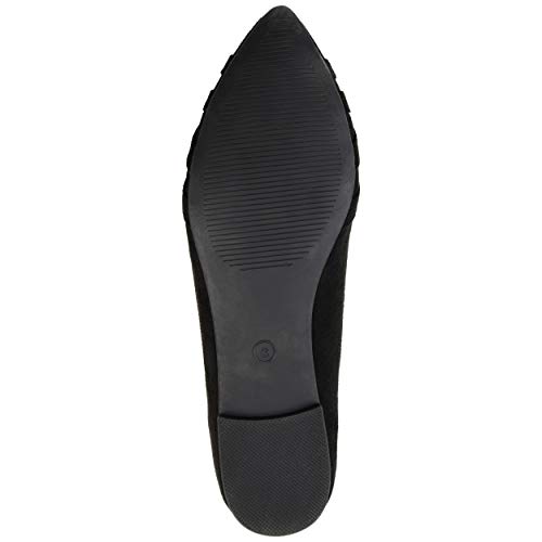 Brinley Co. Womens Pointed Toe Flat Black, 9 Regular US4