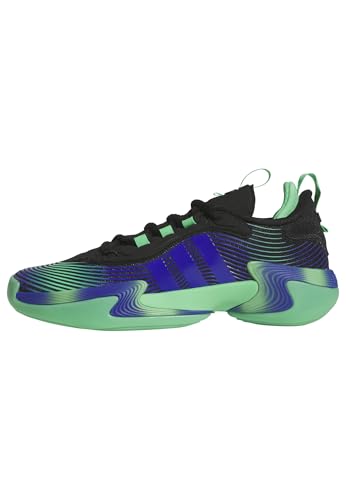 adidas Tênis feminino de basquete Exhibit Select 2.0 Pro, Preto/Verde semi gritante/azul lúcido, 39
