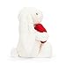 Jellycat Bashful Red Love Heart Bunny Stuffed Animal Plush Toy, Medium 12 inches