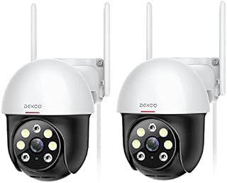 DEKCO 2K Auto-Track Security Camera Outdoor, WiFi CCTV Camera 360° Pan-Tilt View, Color Night Vision Home Security Camera Support Motion Detection and Siren (1330)