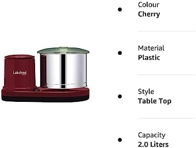Lakshmi EZ Model 2 L Table Top Wet Grinder With Atta Kneader & Coconut Scrapper | 110 Volt For USA & CANADA