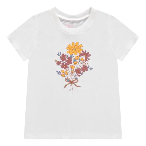 Image of BTween Girls 4 Piece Tops Fashionable Short Sleeve T-Shirt Casual Daily Shirt for Kids Assorted Colors