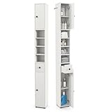 ⭐【5 ÉTAGÈRES RÉGLABLES】Les étagères réglables comprennent une étagère dans le meuble supérieur de ce meuble colonne, les 2 niveaux supérieurs des quatre niveaux intermédiaires et un quatrième niveau, ainsi qu'un niveau dans le meuble inférieur que vous pouvez régler en fonction de vos besoins.