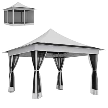 pop up canopy with mosquito netting 12x12