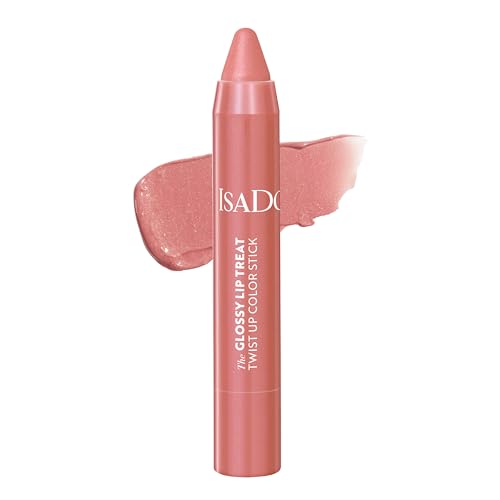 IsaDora The Glossy Lip Treat Twist Up Colour Stick – Feuchtigkeitsspendender Lipgloss mit nicht klebender Farbe, der Ihre Lippen pflegt und nährt – Veganes Make-up, tierversuchsfrei (09 Beach Peach)