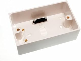 One Stop DIY 2 x SURFACE MOUNT PATTRESS SWITCH SOCKET BACK BOX 2 GANG 47MM DEEP NEW
