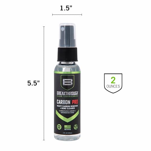 Breakthrough Clean Technologies® Clean Heavy Carbon Remover - Gun Barrel and Bore Cleaner - All Purpose Degreaser - Perfect for Handguns and Rifles - 2oz Bottle, Clear
