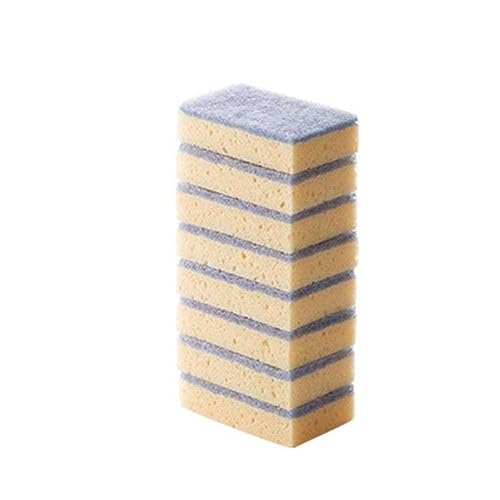 ZIRYXQ 10 esponjas de fibra de coco antiarañazos para fregar platos de madera