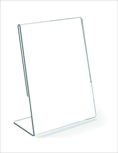 Image of A-5 Acrylic Display Stand and Sign Holder L Shape Menu Display (A-5 Portrait) 8.5 inchx 6 inch Inches 3MM Imported Cast Acrylic Pack of 3
