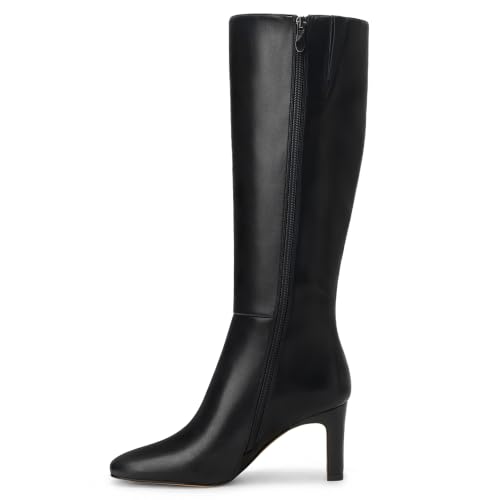 Gleebest Black Heeled Boots for Women Square Toe Knee High Fall Boots 9 by Gleebest - Used condition - Image 2