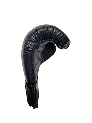 Kit Luva Boxe / Muay Thai Profissional + Bucal + Bandagem (14oz, Preto)