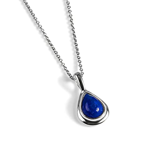 Collier Lapis-Lazuli et Pendentif Pierre de Naissance en Argent 925 Henryka