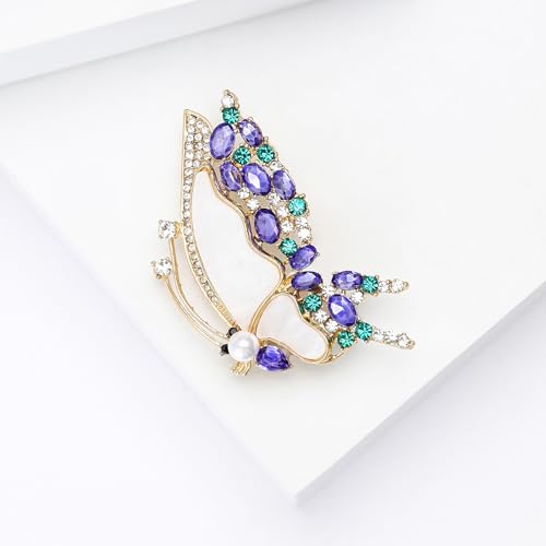 Image of Animal Brooch for Women Zirconia Rhinestone Abalone Shell Animal Lapel Pin Christmas Birthday Holiday Gift for Wife Mother Girlfriend Daughter