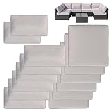 VIXLON 14Pcs Patio Cushion Covers Replacement Splashproof UV-Resistant Inelastic Covers with Zippers, Max Compatible 25.6x25.6x4inch Patio Cushion, for 7 Pcs Outdoor Patio Furniture Sets