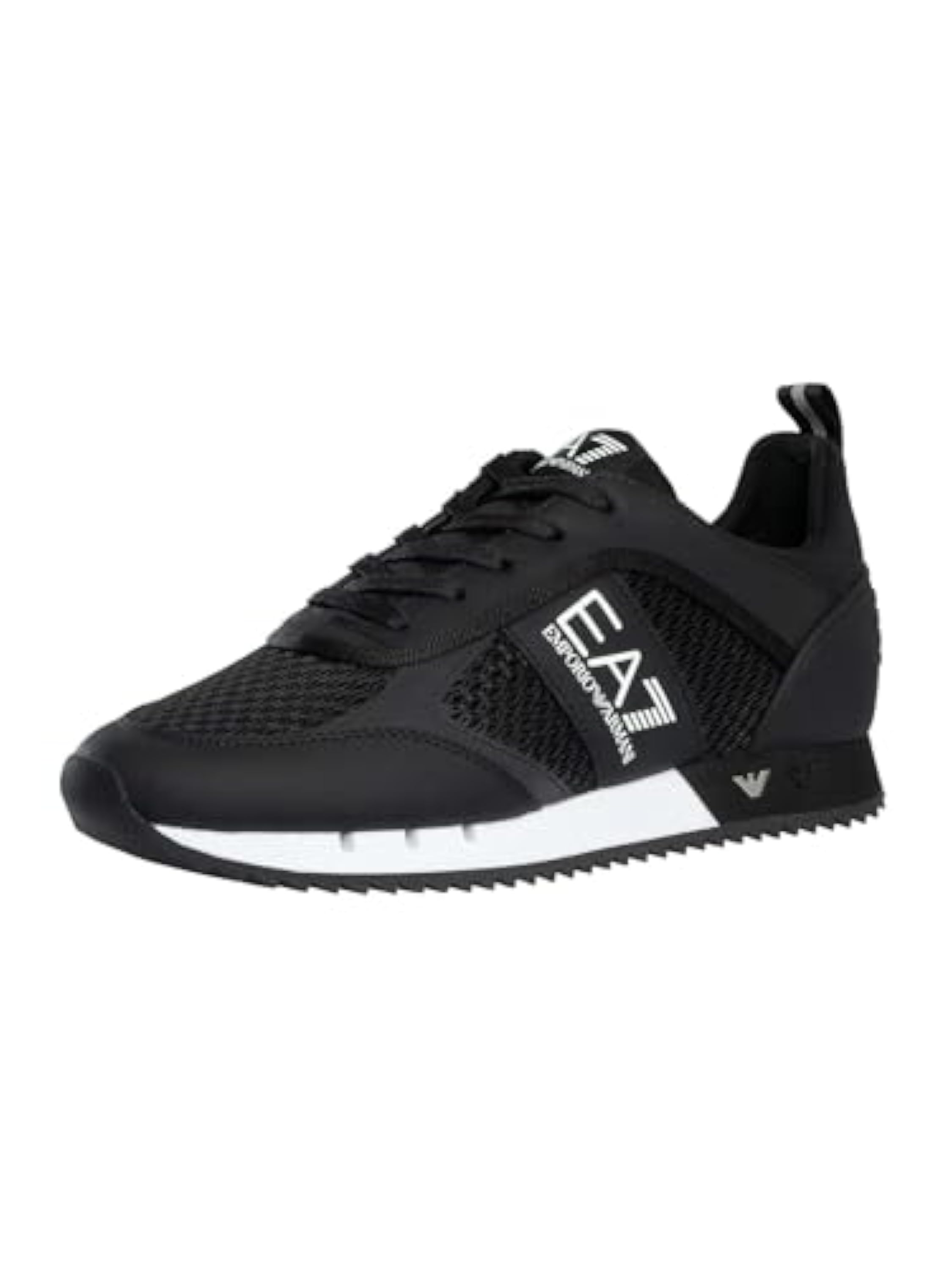 EA7 Hombre Zapatillas Deportivas De Malla con Logotipo Deportivo, Black/White, 42 EU