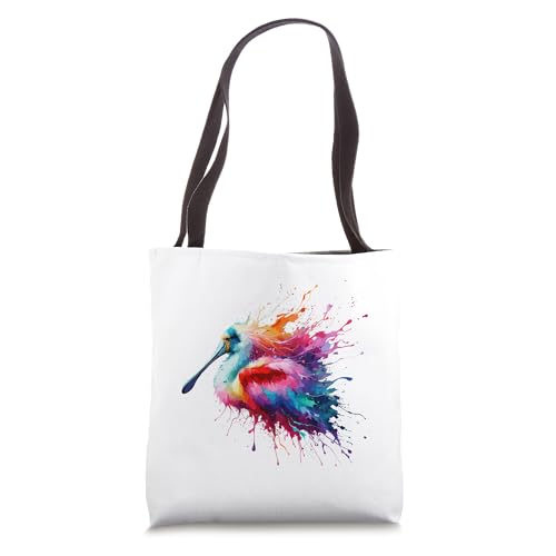 Splash Art Roseate Spoonbill Spoonbills Tote Bag