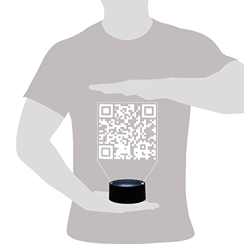 Image of Custom QR Code LED Sign Night Light Lamp with Remote, Light Up Display with Personalized Name or Image, Customized, Made in The USA, Clear Acrylic Design with 16 Colors, 4 Modes