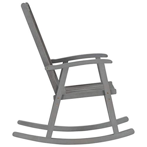 Vidaxl Rocking Chair, Outdoor Rocking Chair, Patio Rocking Chair For Porch Garden Yard Living Room, Modern Style, Gray Solid Wood Acacia #TOP2