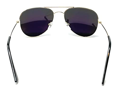 Webdeals My Shades - Little Children's Kids Classic Retro Aviator Sunglasses Metal Frame Ages 2 To 5 (Gold Frame, Blue Green Revo), Small #TOP3