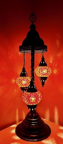 Mosaiklampe Mosaik - Stehleuchte M Tischlampe Stehlampe orientalische lampe Orange-Kreis/Samarkand-Lights