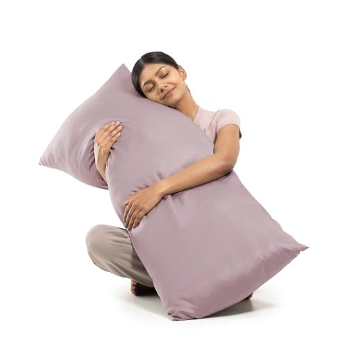 Image of Wakefit Long Cuddle Pillow | Side Body Pillow for Sleep & Pregnancy Support | Soft & Resilient Fiber Fill | 3 Months Warranty | Woodrose | 50 x 19.68 x 4 inch