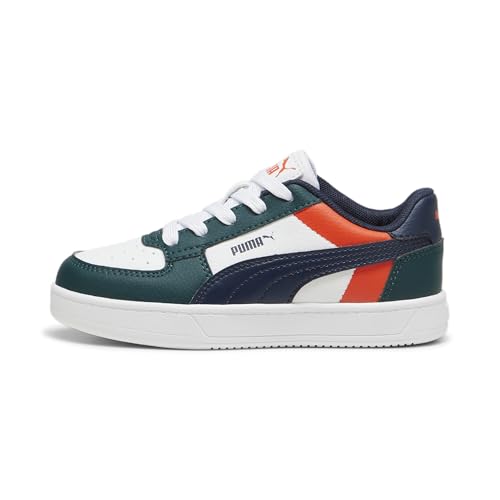 PUMA Caven Sneaker, Dark Myrtle-Club Navy White, 13 US Unisex Little Kid
