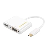 Este es un adaptador USB-C a HDMI y VGA (DP modo alternativo).Se enchufa y funciona.Te permite transmitir la señal de una fuente de USB-C a una pantalla HDMI o VGA (televisores de alta definición, proyectores, etc.).