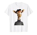 Coole Giraffe mit Mütze und Anzug Pullover Lustiges Giraffen T-Shirt